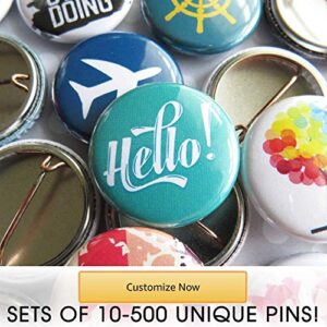 Random Pin Back Button Pins - Bulk Resale Wholesale Lot - 1” (One Inch) Mini Size - 10-200 Per Unique Set