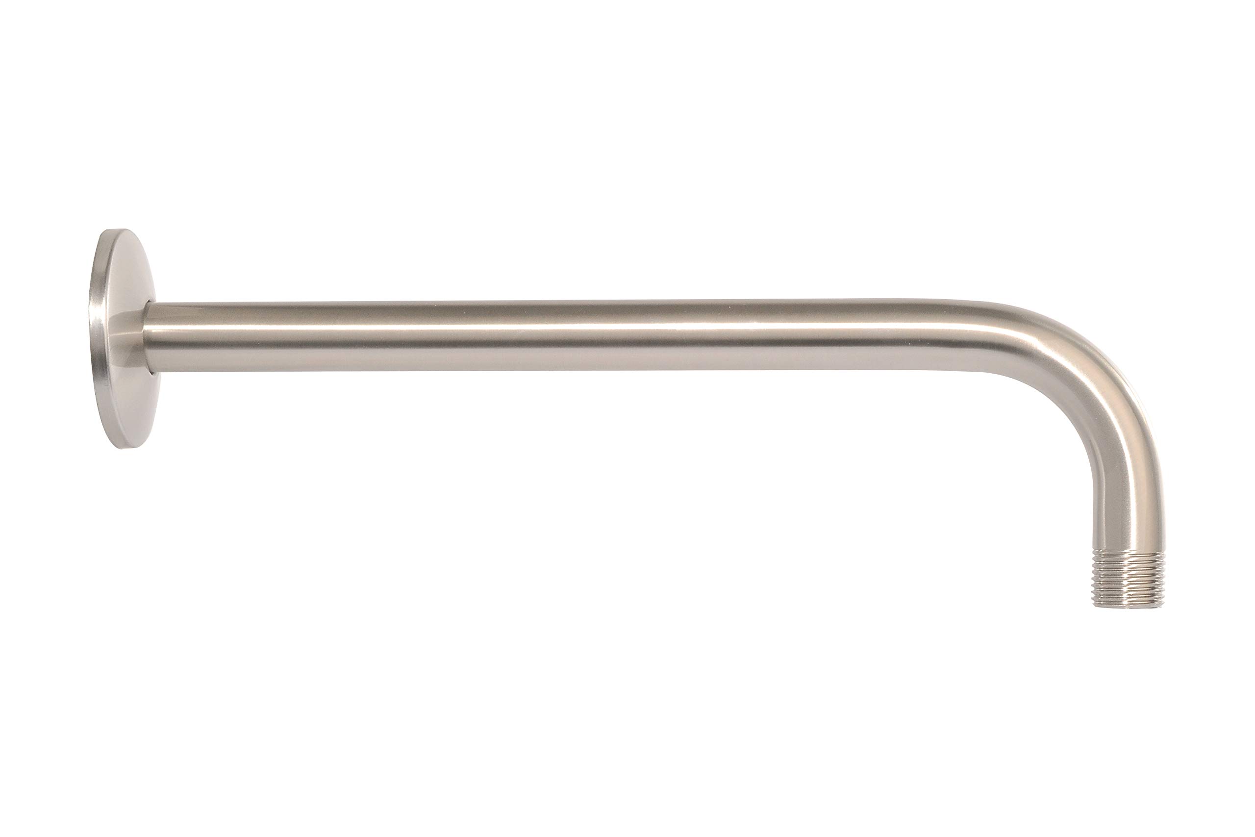 LDR Industries L-Shaped Shower Arm Extension, 12-Inch Length, Great for Rainfall and Adjustable Showerheads, Brushed Nickel Finish