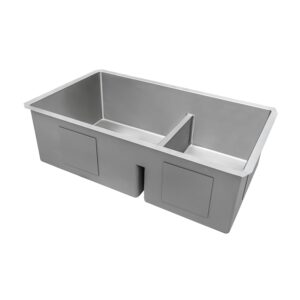 Ruvati 33-inch Low-Divide Undermount Tight Radius 60/40 Double Bowl 16 Gauge Stainless Steel Kitchen Sink - RVH7419