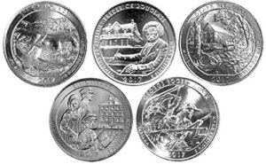 2017 s complete set of 5 national park quarters uncirculated