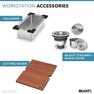 Ruvati 15 x 20 inch Workstation Drop-in Topmount Bar Prep RV Sink 16 Gauge Stainless Steel - RVH8210