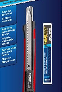 Rapid Edge All-Purpose 9mm Serrated Snap-Off Utility Knife with Acetone-Resistant Handle (Includes 5-Pack of Serrated Snap-Off Razor Blades)