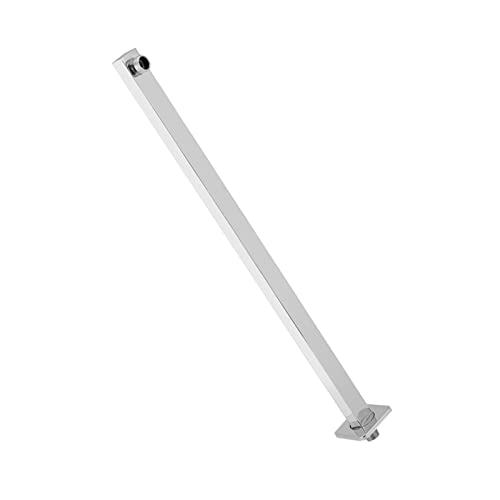 60cm/23.62 inch Shower Extension Arm Fixed Rain Shower Head Extender Arm Chrome Wall Mounted Shower Arm with Flange for Rain Shower Head