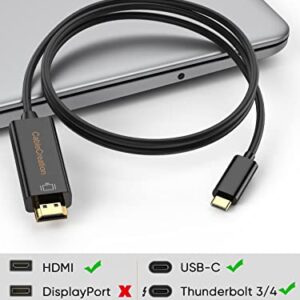 CableCreation USB C to HDMI Cable 3FT Male to Male, Thunderbolt 3/4 Compatible for Home Office, 4K@30Hz for MacBook Pro/Air/M1，iPad Pro - Black