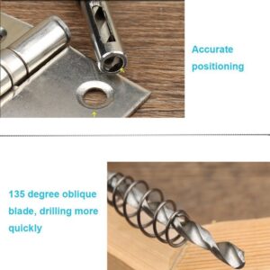 Bestgle 4Pcs Door Self-Centering Hinge Drill, Window Hole Opening Center Drill Bit Hole Puncher Woodworking Tools 5/64'' 7/64'' 9/64'' 11/64''