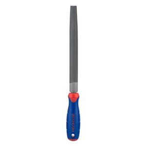 workpro w051003 8 in. half round file, durable steel file for concave, convex & flat surfaces, comfortable anti-slip grip, double cut & single cut, tool sharpener for pro's and diy (single pack)