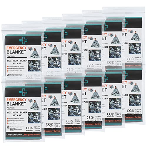 General Medi Emergency Blanket (12-Pack),Emergency Silver Foil Blanket– Perfect for Outdoors, Hiking, Survival, Marathons or First Aid
