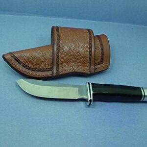 Buck 103 Cross Draw Genuine Leather Knife Sheath, 7" Right/Left Hand Knife Holster, Dyed Light Brown