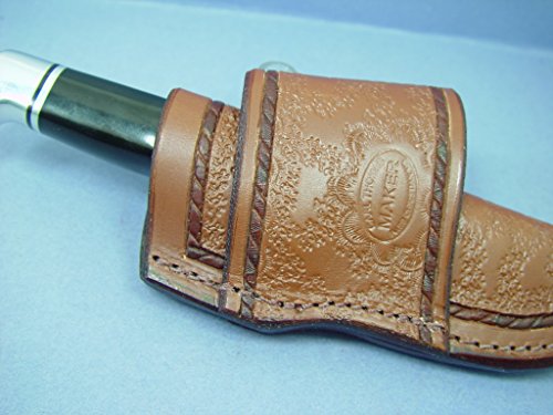 Buck 103 Cross Draw Genuine Leather Knife Sheath, 7" Right/Left Hand Knife Holster, Dyed Light Brown