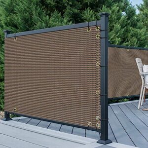 TANG 3' x 50' Brown Residential Commercial Privacy Deck Fence Privacy Screen 200 GSM Weather Resistant Outdoor Protection Fencing Net for Balcony Verandah Porch Patio Pool Backyard Rails