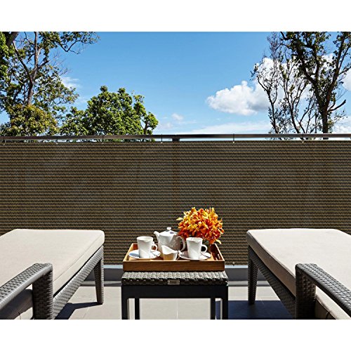 TANG 3' x 50' Brown Residential Commercial Privacy Deck Fence Privacy Screen 200 GSM Weather Resistant Outdoor Protection Fencing Net for Balcony Verandah Porch Patio Pool Backyard Rails