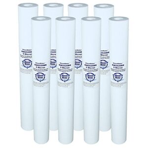 kleenwater kw2520br dirt rust sediment water filter, 2.5 x 20 inch melt blown replacement cartridges, 5 micron, set of 8