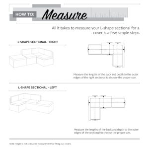 Classic Accessories 55-881-011501-RT Facing, Large Veranda Patio L-Shaped Sectional Sofa Cover, Left, Pebble, Patio Furniture Covers