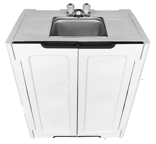 Portable sink self contained hot and cold water