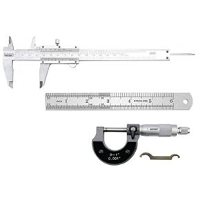 nortools vernier caliper metal with micrometer and ruler for precision measurements outside/inside/depth/step