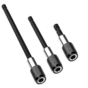 eyech 3pcs 1/4 inch hex shank magnetic drill bit extension quick release screwdriver nut drill bit holder extension kit set for impact driver bits -2/4/ 6 inch length