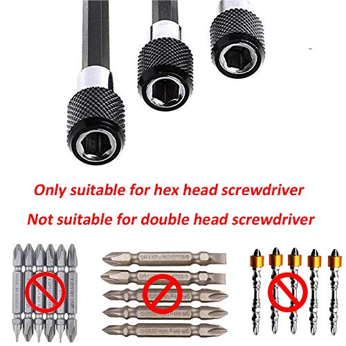 Eyech 3Pcs 1/4 Inch Hex Shank Magnetic Drill Bit Extension Quick Release Screwdriver Nut Drill Bit Holder Extension Kit Set for Impact Driver Bits -2/4/ 6 Inch Length