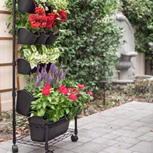 Watex Mobile Green Wall (Single Frame, Black), BPA Free Planters