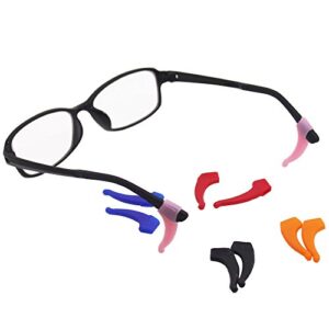 SENHAI 6 Pack Anti-Slip Silicone Glasses Straps with 6 Pairs Ear Grip Hooks, Soft Eyewear Retainer Eyeglasses Holder for Kids Adult Sports - Black, Red, Orange, Pink, Blue, Green