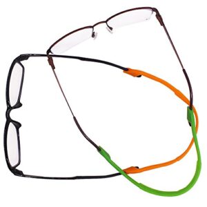 SENHAI 6 Pack Anti-Slip Silicone Glasses Straps with 6 Pairs Ear Grip Hooks, Soft Eyewear Retainer Eyeglasses Holder for Kids Adult Sports - Black, Red, Orange, Pink, Blue, Green