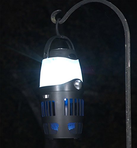 PIC Out- LAN 4-in-1 Portable Insect Trap Lantern & Bluetooth Speaker, Black