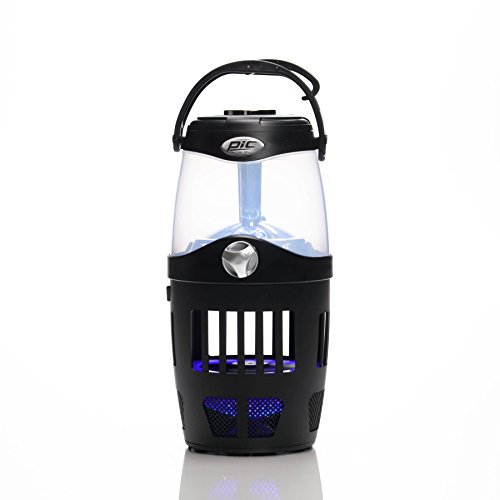 PIC Out- LAN 4-in-1 Portable Insect Trap Lantern & Bluetooth Speaker, Black