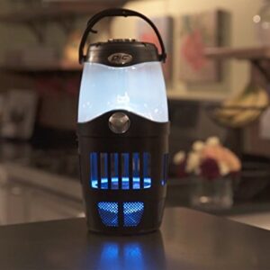 PIC Out- LAN 4-in-1 Portable Insect Trap Lantern & Bluetooth Speaker, Black