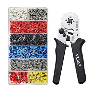 ferrule crimping tool, vlike wire crimper pliers with 1200 terminal ferrules connector sleeves for stripper wiring projects