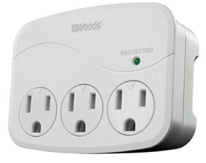 woods 41034 surge protector with 3 power, 3-outlet 1000j of protection