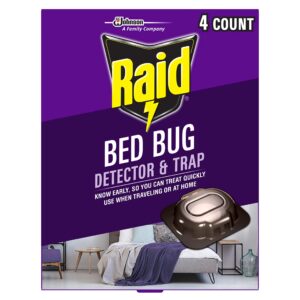 raid bed bug detector and trap, for indoor use, 4 count