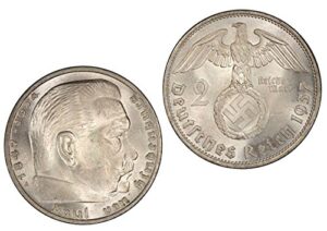 silver coin 2 reichsmark 1937 a - authentic/antique/original germany third reich
