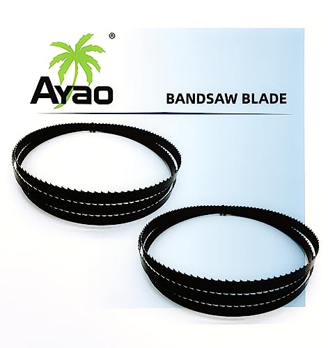 AYAO 80 Inch X 3/8 Inch X 6TPI Wood Bandsaw Blades Fit Craftsman 12" Band Saw, 2pk