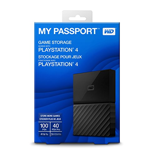 WD 4TB My Passport Game Storage Works with PS4 - USB 3.0 - WDBZGE0040BBK-NESN