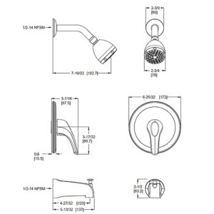 Pfister Pfirst Series Tub & Shower Trim Kit (Valve Not Included), 1-Handle, Polished Chrome Finish, LG890300