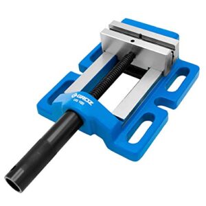 groz 35121 4" uni-grip drill press vise, blue, powder coated