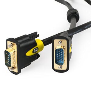 shd vga cable 3feet, vga to vga monitor cable hd15 svga for pc laptop tv projector black and yellow color