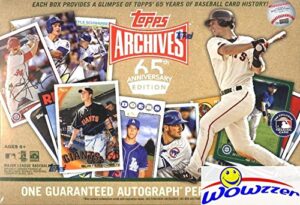 2016 topps archives 65th anniversary edition factory sealed box with hand signed autograph! look for autographs & cards of ken griffey jr, mike trout, cal ripken jr, buster posey & many more! wowzzer!