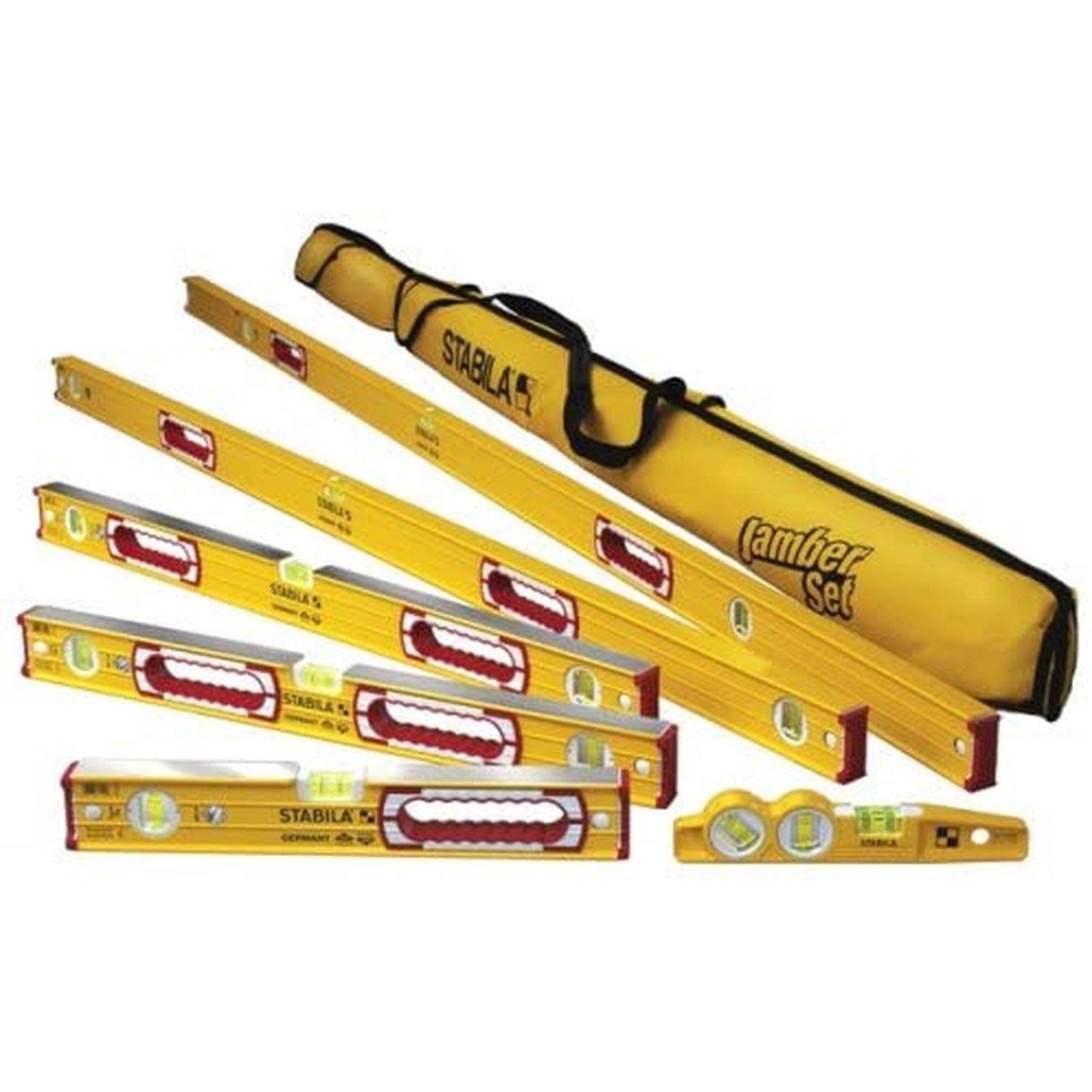 STABILA 78196 - Type 196 Level Set Kit - 78"/48"/32"/24"/16" w/ 10" Torpedo & Case