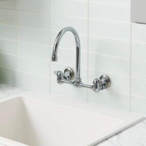 Glacier Bay 2-Handle Wall Mount High-Arc Kitchen Faucet in Chrome-67735-0001