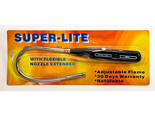 COOKE Super-Lite Extra Long Flexible Refillable Butane Lighter, Great for Fire Pits, Firetables, Fireplaces, Kitchens, and Heaters