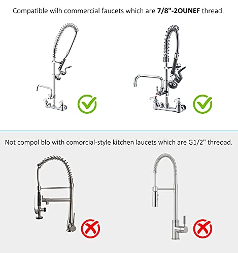 MSTJRY Pre-Rinse Spray Valve with Handle Grip Assembly for Commercial Kitchen Faucet Polished Chrome High Pressured Sink Faucet Sprayer Head for Replacement Kit of Commercial Faucet