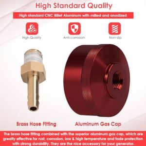 Upgrade Extended Run Fuel Gas Cap for Honda EU1000i EU2000i EU3000i Handi Champion 2000W Westinghouse 2200W WH2200iXLT Generators, Fuel Gas Cap with Brass Hose Red