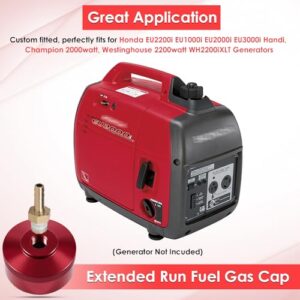 Upgrade Extended Run Fuel Gas Cap for Honda EU1000i EU2000i EU3000i Handi Champion 2000W Westinghouse 2200W WH2200iXLT Generators, Fuel Gas Cap with Brass Hose Red