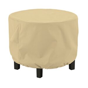 classic accessories terrazzo water-resistant 24 inch round ottoman/coffee table cover, outdoor table cover, sand