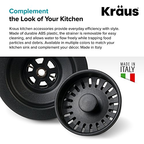 Kraus PST1-BL Kitchen Sink Strainer Drain, Black