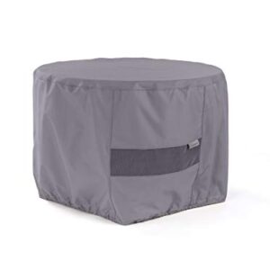 Covermates Round Firepit Cover – Water-Resistant Polyester, Mesh Ventilation, Fire Pit Covers-Charcoal