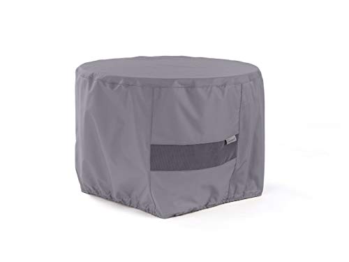 Covermates Round Firepit Cover – Water-Resistant Polyester, Mesh Ventilation, Fire Pit Covers-Charcoal