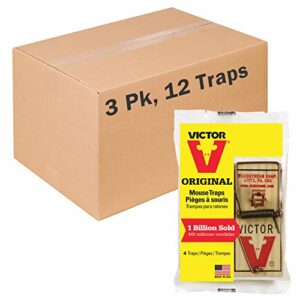 victor traditional wooden mouse trap - 12 pack