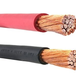 4/0 Gauge AWG - Flex-A-Prene® - Welding/Battery Cable - Black & Red - 600 V - Made in USA (5 FEET OF EACH COLOR)