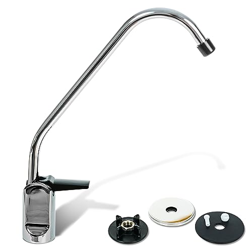 Aquaboon Non-Air Gap RO Faucet - Reverse Osmosis Faucet Chrome Finish - Drinking Water Faucet for Kitchen Sink fits Water Filtration System - Filtered Water Faucet Stainless Steel - Beverage Faucet